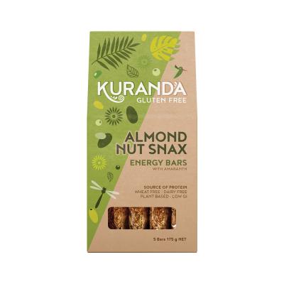 Kuranda Wholefoods Gluten Free Energy Bars Almond Nut Snax 35g x 5 Pack